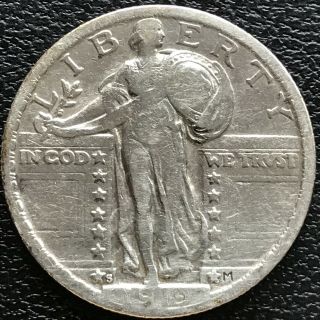 1919 S Standing Liberty Quarter Dollar 25c Very Rare 13314
