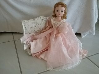 Madame Alexander Cissy Doll Wearstagged Pink Flocked Peignoir,  Negligee,  Shoes