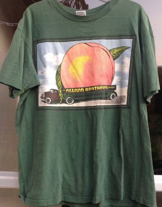 Vintage 1995 Allman Brothers Eat A Peach For Peace Green T Shirt Size XL RARE 3
