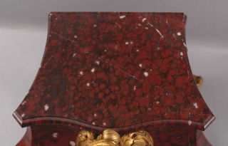 Antique French Red Marble Gilt Bronze Mantle Clock for Bronze Sculpture Statue 9