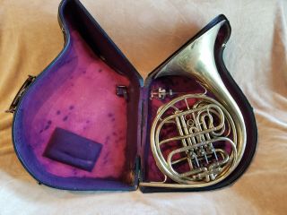 Vintage Pan - American Elkhart In Double French Horn With Case