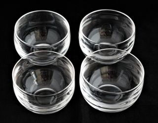 Vintage Set 4 Mcm Steuben Crystal 7931 Clear Glass Finger Dessert Bowls 4 "