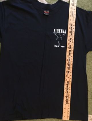 Vtg.  Rare ‘93 NIRVANA Local Crew Shirt XL Orig Not Reprint Kurt Cobain 3