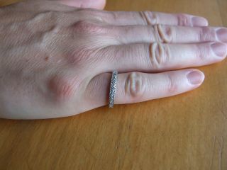 Antique Deco 1/2 Carat Natural Diamonds Platinum Eternity Ring
