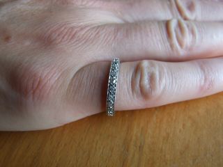 Antique Deco 1/2 Carat Natural Diamonds Platinum Eternity Ring 3