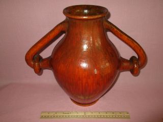 Antique Early Jb Cole North Carolina Art Pottery Large Chrome Red Vase Rare