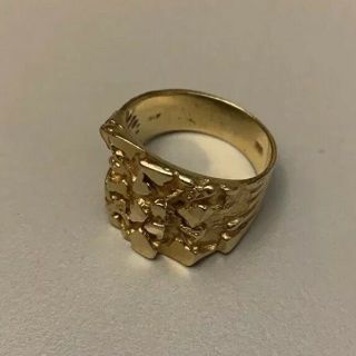 Vintage 14k Yellow Gold Nugget Ring (size 9.  5) (6 Pennyweight)