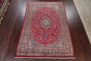 VINTAGE Traditional Floral Kashmar RED Area Rug Hand - Knotted Living Room 8 ' x12 ' 3