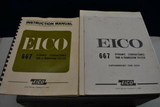 VINTAGE EICO 667 DYNAMIC CONDUCTANCE TUBE & TRANSISTOR TESTER WITH MANUALS 6