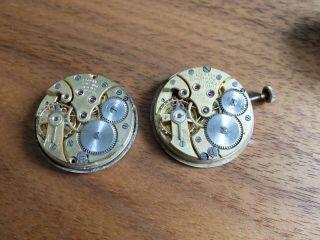 Two Longines Cal.  12.  68z Vintage Watch Movements With Dials -