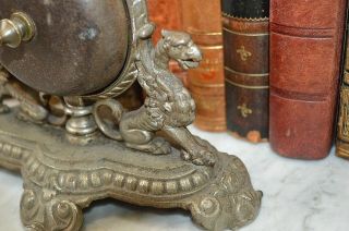 Rare Antique German Hotel Desk Reception Bell Winged Griffins Gargoyles 3