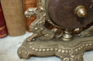 Rare Antique German Hotel Desk Reception Bell Winged Griffins Gargoyles 6