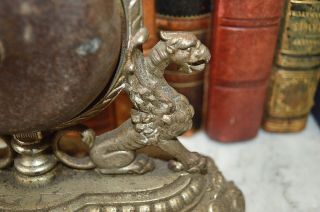 Rare Antique German Hotel Desk Reception Bell Winged Griffins Gargoyles 7