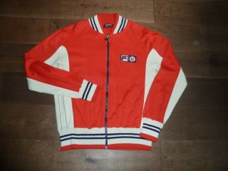 Vintage Og Us44 Xl Fila Bj Borg Settanta Chinese Red Tracksuit Top19 80s Casuals