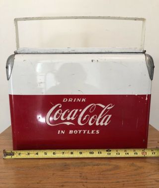 1950s Vintage Coca Cola Ice Chest Cooler Sandwich Tray Lid Style