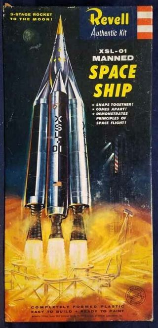 Vintage 50s Revell H - 1800 1/96 Xsl - 01 Manned Space Ship " S " Model Kit