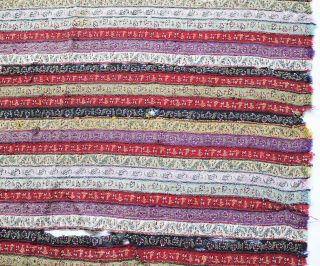 Kashmir Shawl - Striped Brocade of Multicolor Design,  Middle East 4