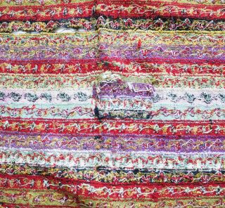 Kashmir Shawl - Striped Brocade of Multicolor Design,  Middle East 7
