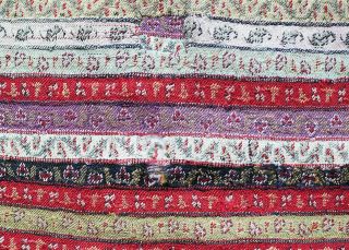 Kashmir Shawl - Striped Brocade of Multicolor Design,  Middle East 8