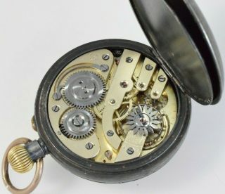 Rare Multi Dial Moon Phase Gun Metal Calendar Pocket Watch Swiss Made c.  1900 2