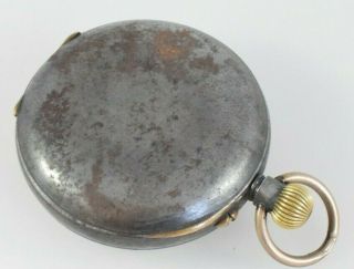 Rare Multi Dial Moon Phase Gun Metal Calendar Pocket Watch Swiss Made c.  1900 4