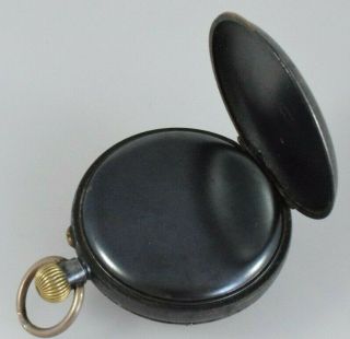 Rare Multi Dial Moon Phase Gun Metal Calendar Pocket Watch Swiss Made c.  1900 5