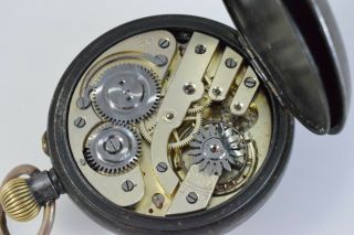Rare Multi Dial Moon Phase Gun Metal Calendar Pocket Watch Swiss Made c.  1900 7