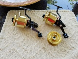 Two Vintage Fin - Nor 4 Gar Wood Jr Spinning Reels,  Xtra Spool Cond