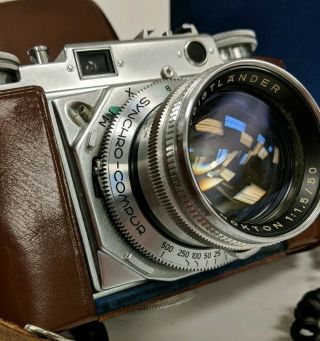 Vintage Voigtlander Prominent Camera With Nokton 1:1.  5/50 Lens & Box 2