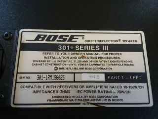Vintage - Walnut - Bose - 301 - Series - III - Direct - Reflecting Speakers 11