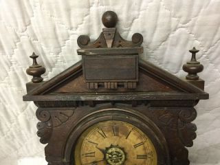 Magnificent Antique Eastlake Ansonia Parlor Clock w 2 Cherubs & Alarm Function 2