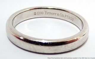 Dainty 1999 Vintage Tiffany & Co Platinum 3mm Ladies Wedding Band Size 5