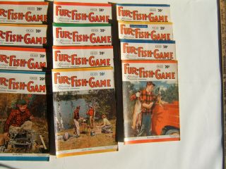 12 Vintage 1952 Fur,  Fish & Game Magazines Full Year 12 Months