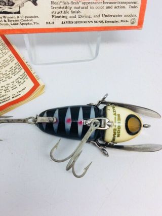 Vintage TOUGH ZINK BULGE EYE Heddon Crazy Crawler Fishing Lure 2100 WOW 6