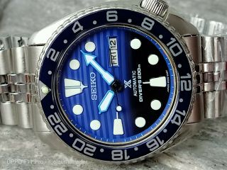 Vintage Seiko Diver 6309 - 7290 Save The Ocean Mod Automatic Men Watch 591343