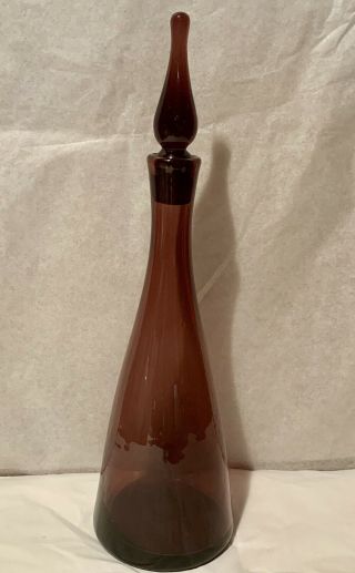 Vintage Blenko Winslow Anderson 11 1/2” Amethyst Decanter With Stopper