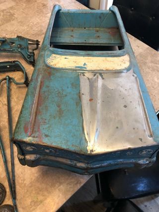 Vintage 1960 ' S MURRAY V - FRONT TEE BIRD PEDAL CAR BLUE Disassembled 2