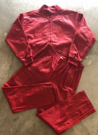 Vintage 80’s Adidas Leather Jacket And Pants Large Wu Tang Rap Tee Yeezy Run Dmc