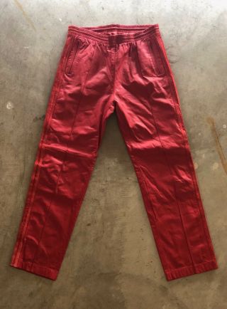 Vintage 80’s Adidas Leather Jacket And Pants Large Wu Tang Rap Tee Yeezy Run DMC 9