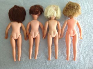 4x vintage dolls,  9 Inches each,  Sindy Little sister Patch Doll & clothes,  MS 6
