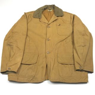 Vintage 1960s 70s Ll Bean Tan Beige Canvas Hunting Jacket Coat Sz Large?
