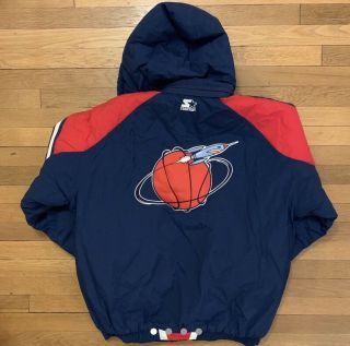 90s Houston Rockets Starter Full Zip Puffer Jacket Size Large Rare Vintage