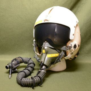 Usaf Vintage Vietnam Korean War Era 1969 Fighter Pilot Helmet,  Mic Oxygen Mask
