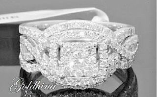 3.  40 Crt Vintage Bridal Set Wedding Engagement Ring Women 14k White Gold Over