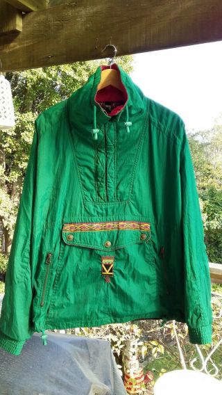 Cerutti Sport 1881 Vintage 90s Green Parker Jacket Size Medium (suits Large)
