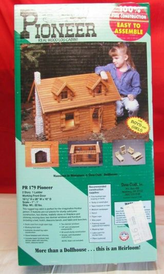 Dura - Craft Pioneer Log Cabin Real Wood Dollhouse Kit,  Pr 179,  1 " Scale Nib 1996