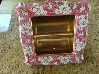 Vintage Sherle Wagner Pink Blossom Toilet Tissue Holder