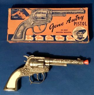 Vintage Leslie - Henry Gene Autry Cap Gun With Box