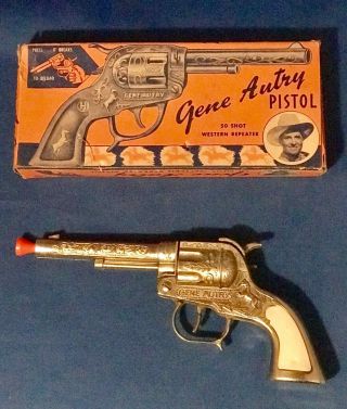 Vintage Leslie - Henry Gene Autry Cap Gun with Box 3