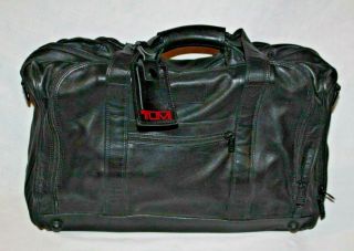 Rare Tumi Aplha Xxl Black Nappa Leather 21 " Carry On Expandable Duffle Bag Euc